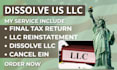 dissolve your US llc in wyoming, delaware, or any state and close your ein