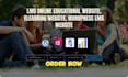 create lms online educational website, elearning website, wordpress lms website