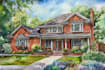 custom digital watercolor house