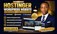 build hostinger wordpress website design hostinger website, godaddy, bluehost
