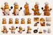 design a 3d pixar style character or mascot with model sheet