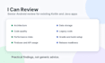 review your android app code and architecture