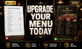 design a professional restaurant menu