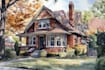 draw a watercolor house painting