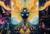 illustrate custom abstract psychedelic art for merchandise