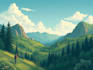 draw a natural landscape and background illustration