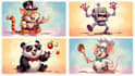 draw a cute and funny cartoon illustration