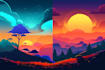 draw professional vector landscape illustration