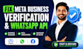 fix meta business verification, whatsapp API and business manager