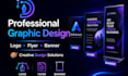 design professional logo flyer banner and social media