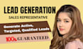 be your lead generation sales representative  sales closer