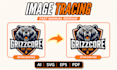 manually vector trace, redraw logo or image to svg