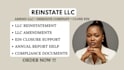 reinstate llc, amend llc, dissolve company and close ein