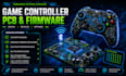 design game controller pcb, embedded firmware, bluetooth and button matrix