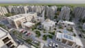 design urban smart city masterplan residential layout 3d aerial site plan render