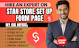 setup and design stan store, upload product, design product
