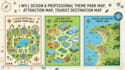 design a professional theme park map, attraction map, tourist destination map
