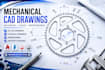 draw 2d autocad mechanical, architectural plans dwg PDF
