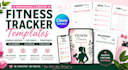 create fitness tracker templates, canva design, journal, editable, planner