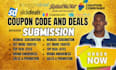 submit your product deals coupon code, website promo code voucher submission