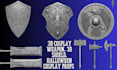 design custom 3d cosplay weapon halloween sword cosplay shield for 3d printing