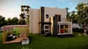 provide a complete architectural design with 3d rendering