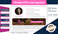 design HTML clickable email signatures