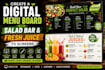 create a digital menu board for salad bar and fresh juice TV screens
