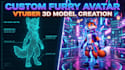 create a custom furry avatar and vtuber 3d model for vrchat
