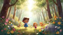 create adorable children book illustration for your story