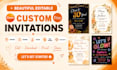 design editable canva templates for etsy digital invitations