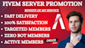 promote discord server, minecraft game, fivem advertising, rust, dayz, promotion
