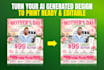 convert ai generated designs into print ready editable file