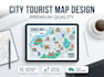 create city tourist maps, landmarks, hotels and attraction guides