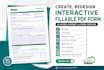 create, redesign interactive fillable pdf form in adobe acrobat, adobe indesign