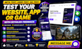 beta test, user test, manual test your app website saas and provide feedback