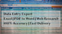 do professional data entry, web research and copy paste