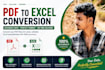 reliable PDF to excel conversion service