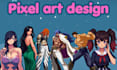 do pixel art animation, sprite sheet animation and pixel art character design