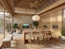 create sketchup japandi 3d interior render for airbnb