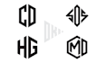 design geometric monogram and initials letter logo