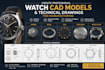 custom watch technical draw and cad design for manufacturing