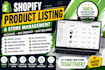 do shopify product listing, and shopify store management