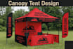do canopy tent design, flag design, table cover design, back and side walls