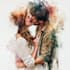 amazing watercolor couple portraits