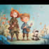 draw cute african american children book illustration