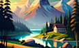 create flat landscape illustrations of nature