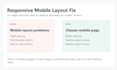fix responsive mobile layout issues in HTML CSS websites