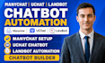manychat setup, uchat chatbot, landbot automation