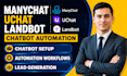 setup manychat uchat and landbot chatbot automation
